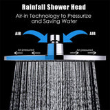 AQwzh 9.5 Inch Rain High Pressure Shower Head G1/2 Adjustable Bathroom Shower Head Spray Stainless Steel Polished Chrome Bath Rain Round