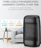 Camkey Electric Space Heater, Adjustable Thermostat and Overheat Protection Ceramic Space Heater, Personal Heater with Carrying Handle, Super Fast Heater for Desk, Office, Home, Bedroom