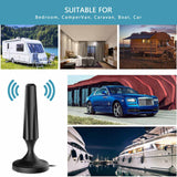 Camkey HDTV Antenna Indoor, Digital TV Antenna with Amplifier Signal Booster Up to 120 Miles, Support 4K 1080P HD VHF UHF for Local Channels