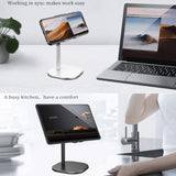 Cell Phone Stand for Desk Angle Height Adjustable Phone Holder Cell Phone Holder for Desk Cellphone Dock Compatible with All Mobile Phones (Black)