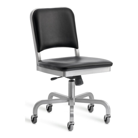 Navy Upholstered Swivel Chair