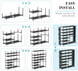 7-Tier Shoe Rack Shoe Shelf Organizer,24-30 Pairs Shoes and Boots Storage Organizer Metal Shoe Tower with Side Hanging Shoe Pockets for Entryway,Closet and Bedroom
