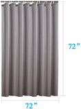 NIUTA Shower Liner, Standard Shower Curtain Liner Fabric 72 x 72 inch Full Size, Hotel Quality, Washable,Water Proof, Bathroom Curtains with Grommets, Grey
