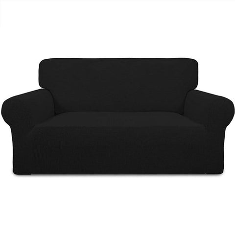 Stretch Sofa Slipcover \xe2\x80\x93 Spandex Non Slip Soft Couch Sofa Cover, Washable Furniture Protector with Non Skid Foam and Elastic Bottom for Kids, Pets \xef\xbc\x88Sofa, Gray black blue brownk \xef\xbc\x89
