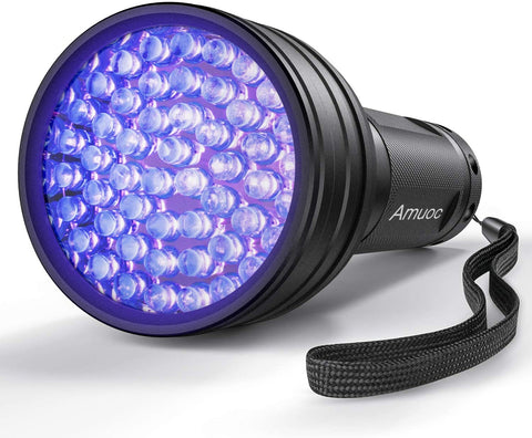 Amuoc UV Flashlight Black light UV Lights, 51 LED Blacklight Pet Urine Detector For Dog/Cat Urine,Dry Stains,Bed Bug, Matching with Pet Odor Eliminator(Batteries Not Included)