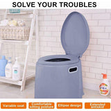 Portable Travel Camping Toilet with Detachable Inner Bucket and Removable Toilet Paper Holder, 6PCS, Grey