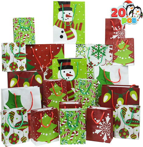 Christmas Goody Gift Bags with Handles Assorted Sizes