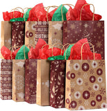 Kraft Holiday Gift Bags, 24 Pcs